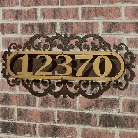 metal house number signs uk|decorative metal house numbers.